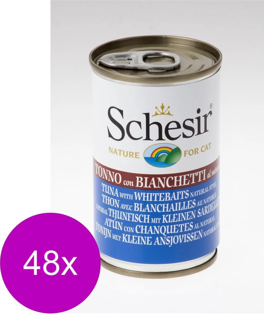 Schesir Kat Blik Gelei 140 G β Kattenvoer β 48 X Tonijn&Ansjovis