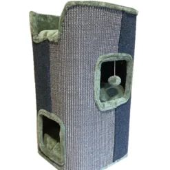 NapZZZ Katten Krab/klimmeubel Met 2 Gaten 70 Cm Grijs/Groen