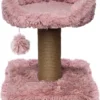 Topmast Krabpaal Fluffy Carasco – Roze – 39 X 39 X 40 Cm – Made In EU – Krabpaal Voor Katten – Met Kattenmand – Sterk Sisal Touw