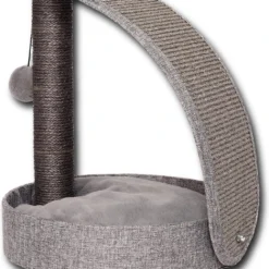 Happi N Pets Krabpaal Kattenkrabpaal, Uitgerust Met Groot Zacht Kattenbed, Kattenest En Interactief Speelgoed Voor Katten