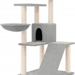 La Dolce Vita – Kattenmeubel Met Sisal Krabpalen 94 Cm Lichtgrijs