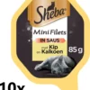 Sheba Alu – Mini Filets In Saus – Kip & Kalkoen – 10x85g – Kattenvoer Kuipje