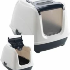 Moderna – Kattenbak – Flip Cat Jumbo – Donkerblauw/wit – 41,0×43,9×57,6 Cm