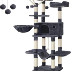 Hoppa! Krabpaal, XXL Krabpaal, 164 Cm, Rookgrijs