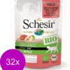 Schesir Kat Bio Pouch 85 G – Kattenvoer – 32 X Rund&Kip&Appel