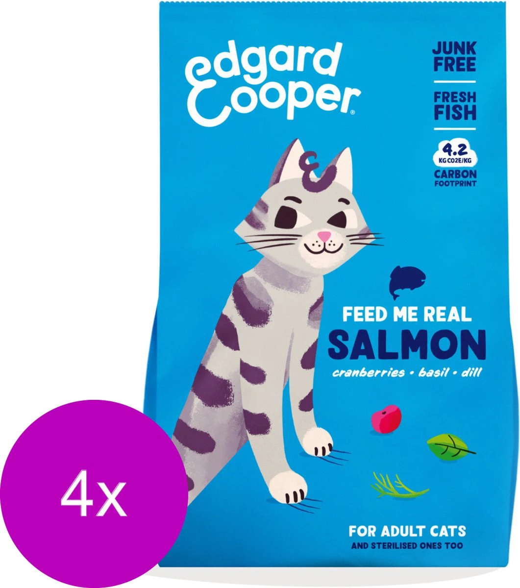 Edgard & Cooper Edgard&Cooper Adult Zalm β Kattenvoer β 4 X 2 Kg