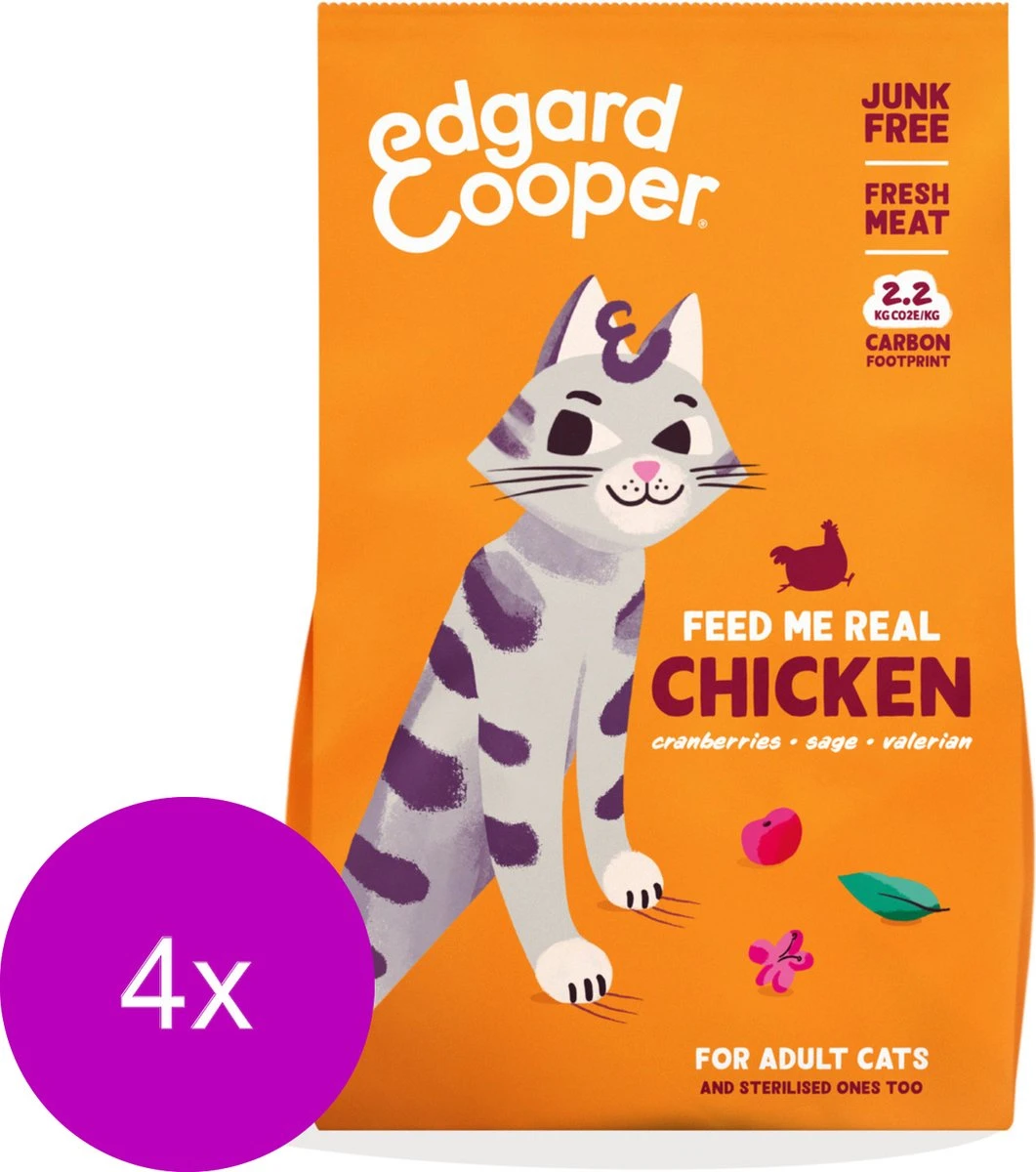 Edgard & Cooper Edgard&Cooper Adult Kip β Kattenvoer β 4 X 2 Kg