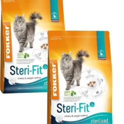 Fokker Cat Steri-Fit Kip – Kattenvoer – 2 X 2.5 Kg