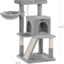 Kattenboom – Met Groot Platform – Met Grot – Speelhuisje – Klimboom Voor Katten – Grey