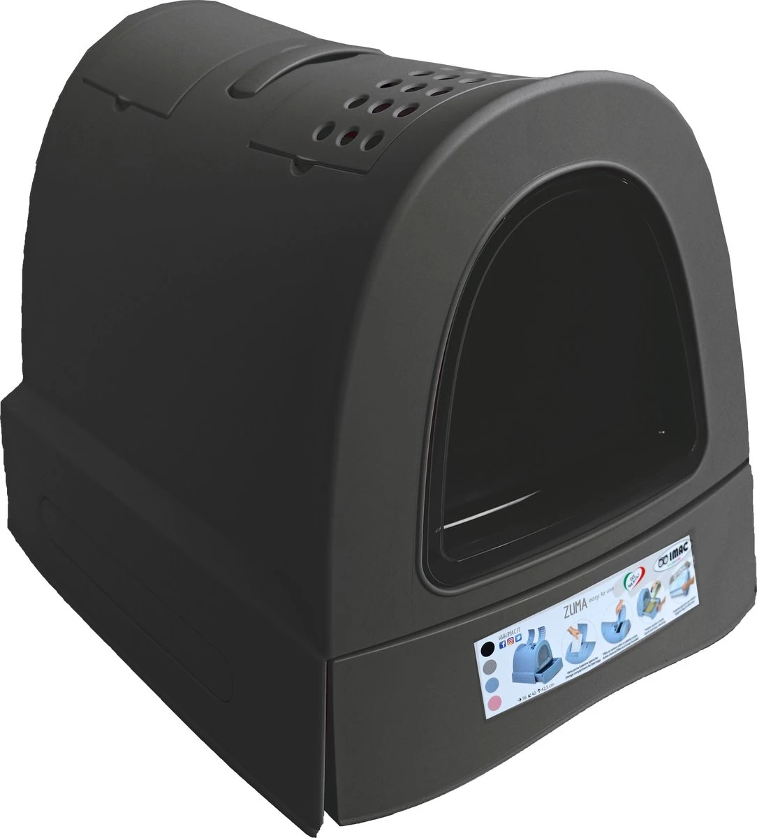 Imac Kattenbak Zuma Met Schuiflade Antraciet – 40x56x42,5 Cm – 1 Stuks