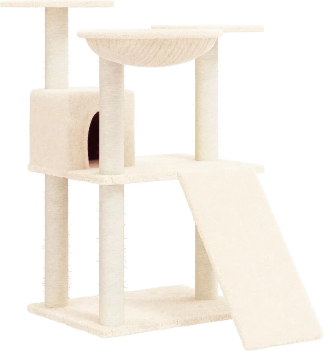 La Dolce Vita – Kattenmeubel Met Sisal Krabpalen 83 Cm Crèmekleurig