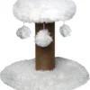 Topmast Krabpaal Fluffy Rio – Wit – 39 X 39 X 34 Cm – Krabpaal Voor Katten – Met Kattenspeeltjes – Duurzaam Sisal Touw