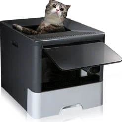 Happyment® Hygiënische Kattenbak Met Lade – Afsluitend – Kattentoilet – Kleine & Grote Katten – Black Friday – Sinterklaas – Kerstcadeau