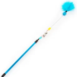 Nobleza Kattenhengel Met Pluimveren En Belletje – Kattenhengel Met Kralen – Kattenspeelgoed – Kattenspeeltje – Kittenspeelgoed – Kattenstok – Speelhengel Kat – Katten Speelhengel – Blauw