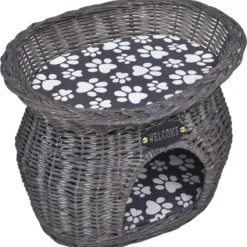 VidaLife Kattenbed/huis/krabpaal Met Kussen Wilgen