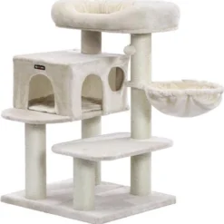 MIRA Home Krabpaal – Poezen Krabpaal – Pluche – Beige – 70x60x112