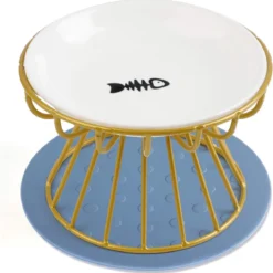 Kattenbak, Verhoogde Voederbak Voor Katten, Keramiek, Kattenbak, Keramische Set Met Standaard, Antislip, Siliconen, Verhoogde Voederbak, Kattenvoerbak Voor Katten, Anti-braken, Kattenbak Voor Katten