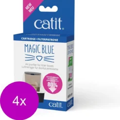 Catit Magic Blue Cartridge – Kattenbakaccessoires – 4 X 8×6.5×2 Cm Blauw