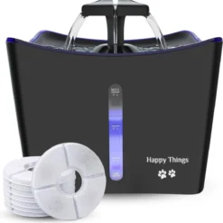 Happy Things® Drinkfontein Kat En Hond XL LED Kattenfontein – 100% Geruisloos En 100% Kwaliteit – Waterfontein Kat – Verkoeling Hond/Kat – Dieren Drinkbakken – Waterdispenser