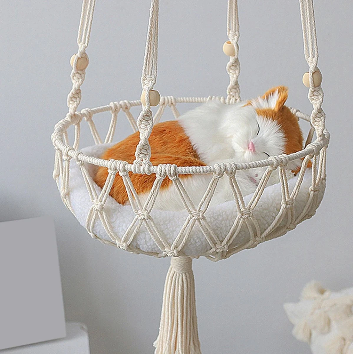 Grote Kat Hangmat MacramΓ© Opknoping Swing Kat Bed Mand Thuis Huisdier Kat Bed Accessoires