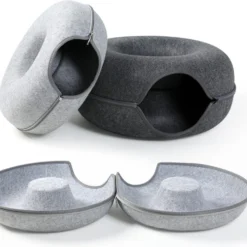 Donut Katten Bed Tunnel Interactief Spel Speelgoed Kat Bed Binnen Speelgoed Kitten Comfortabel Slaap Huisje Kat Training Speelgoed