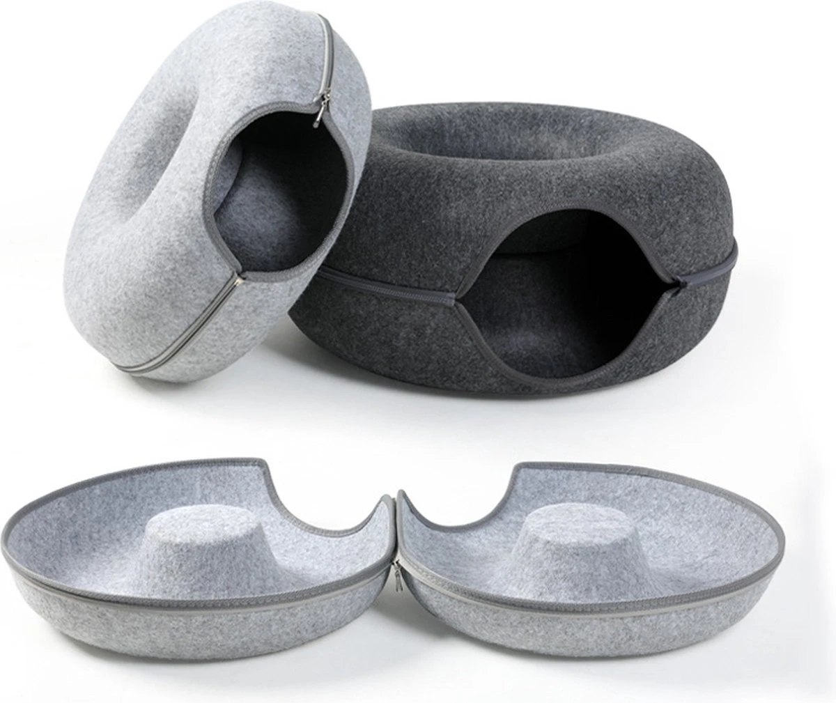 Donut Katten Bed Tunnel Interactief Spel Speelgoed Kat Bed Binnen Speelgoed Kitten Comfortabel Slaap Huisje Kat Training Speelgoed