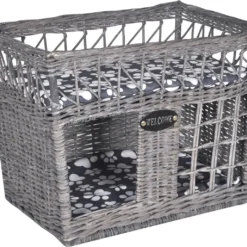 VidaLife Kattenbed/huis/krabpaal Met Kussen Vierkant Wilgen