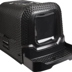 Flamingo Kattenbak Rattan – 42 X 69 X 41 Cm – Zwart