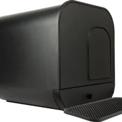 De Blaffende Kat Moderne Kattenbak – Met Uitneembare Lade En Kattenbak Mat – Zwart