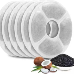 Hond- Kat – Drinkfontein Navulling Filters Set Met Kokos Snippers -6 Stuks