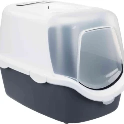 Trixie Kattenbak Vico Open Top Met Kap Blauw Grijs / Wit – 56X40X40 CM