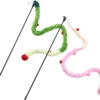 2 Stuks Kattenhengel Met Pluche En Belletje – Kattenspeelgoed – Kattenspeeltje – Speelgoed Hengel Voor Kat