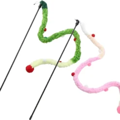 2 Stuks Kattenhengel Met Pluche En Belletje – Kattenspeelgoed – Kattenspeeltje – Speelgoed Hengel Voor Kat