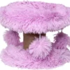 Topmast Krabpaal Fluffy Lycia – Lila – 25 X 25 X 20 Cm – Made In EU – Krabpaal Voor Kittens – Met Kattenspeeltjes – Sterk Sisal Touw – Mini Krabpaal