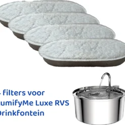 Drinkfontein Filters – 4 Stuks – LumifyMe RVS Drinkfontein