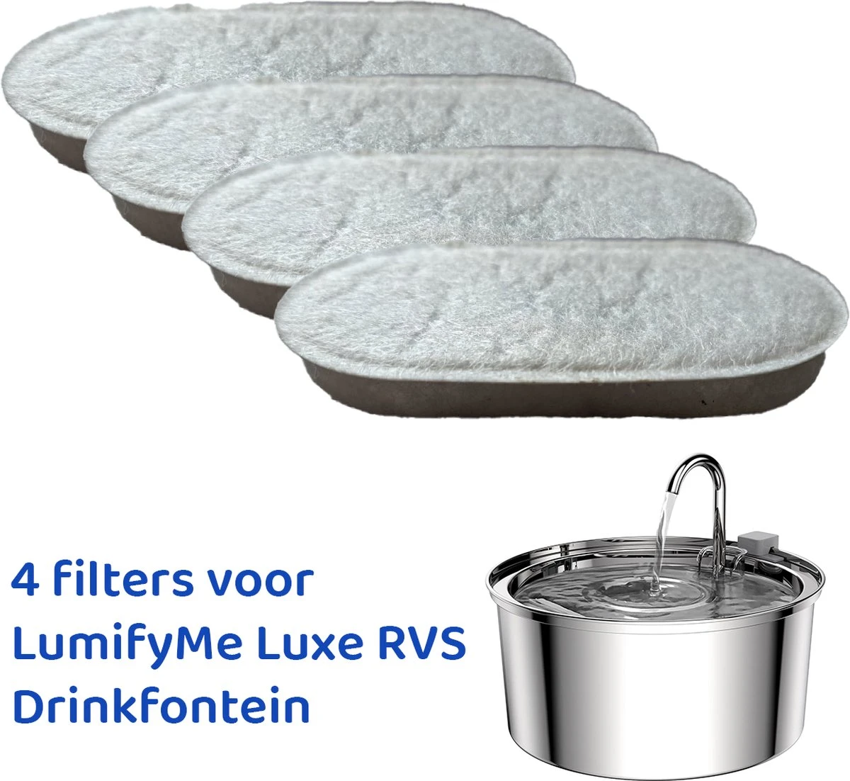 Drinkfontein Filters β 4 Stuks β LumifyMe RVS Drinkfontein