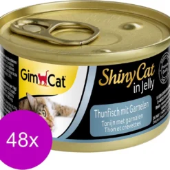 Gimcat Shinycat Adult 70 G – Kattenvoer – 48 X Tonijn&Garnaal
