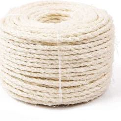 Natural Sisal Touw 6mm Vervanging Oude DIY Accessoires String Ideaal Voor Het Vervangen Van Kat Boom Griffoir (50 M, Wit)