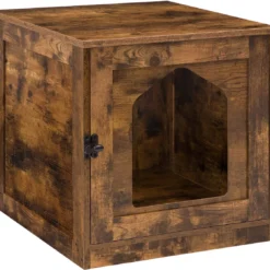 Signature Home Kattenhuis – Kattentoilet Met Deur – Kattenbakcontainer Met Ventilatie – Ruime Kattenkast Voor Grote En Kleine Katten – Stevig – Bruin