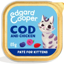 16x Edgard & Cooper Kattenvoer Kitten Pate Kabeljauw – Kip 85 Gr