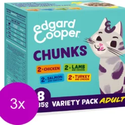 Edgard & Cooper Edgard&Cooper Multipack Chunks – Kattenvoer – 3 X 8×85 G