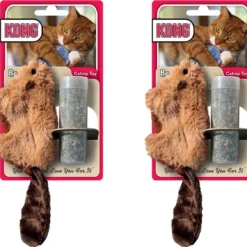 Kong – Kat Catnip Bever – Speelmuis – 38mm X 45mm X 42mm – Bruin Per 2 – Kattenspeeltjes