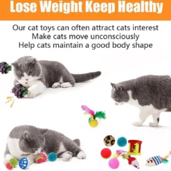 MONTKIARA 21-delige Kattenspeelgoedset Kattentunnel Interactief Kattenspeelgoed Voor Kittens Lentespeelgoed Kattenballen Speelgoedmuizen Voor Katten