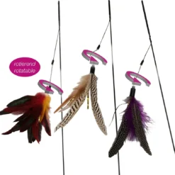 Speelhengel Met Zelfdraaiende Veren Voor Katten – Kattenhengel (1 Stuk)