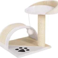 Krabpaal, Klimboom, Kattenkrabpaal, Hoogte 43 Cm, Beige/wit