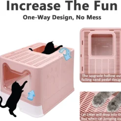 De Home Store – Kattenbak – Opvouwbaar – Uitschuifbaar – Katten – Anti Spatten – Deksel