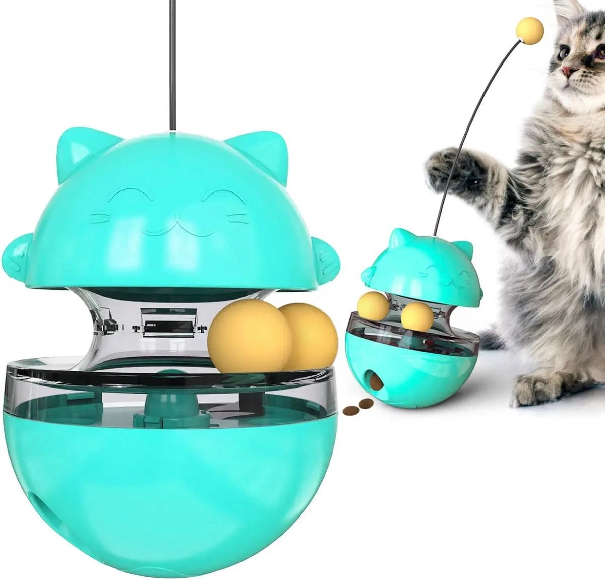 Katten Speelgoed, Kattenspeeltje, Kitten Speeltje, Kitten Speelgoed, Kitten Bal, Huisdier Speelgoed, Belonings Speelgoed, Kattenveer, Interactief Speelgoed, Intelligentie, Gezondheid, Kleur Turquoise