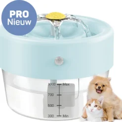 Vulpes Goods® Pets – Drinkfontein Voor Kat & Hond – Draadloze Kattenfontein – Waterbak En Waterfontein Kat – Oplaadbaar, Draagbaar & Draadloos – Drinkbak Hond – Anti Knoei – PRO Versie – Mint
