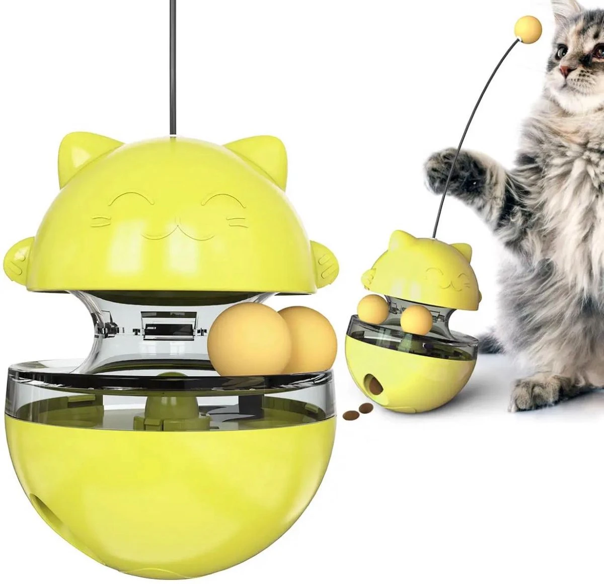 Katten Speelgoed, Kattenspeeltje, Kitten Speeltje, Kitten Speelgoed, Kitten Bal, Huisdier Speelgoed, Belonings Speelgoed, Kattenveer, Interactief Speelgoed, Intelligentie, Gezondheid, Kleur Geel