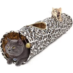 Kattentunnel – Speeltunnel Kat – Kattenspeelgoed- Kattenspeeltje- Katten Tunnel – Kattenhuis – Speelgoed Kat – 130 X 30 – Leopard – Billy & Becky